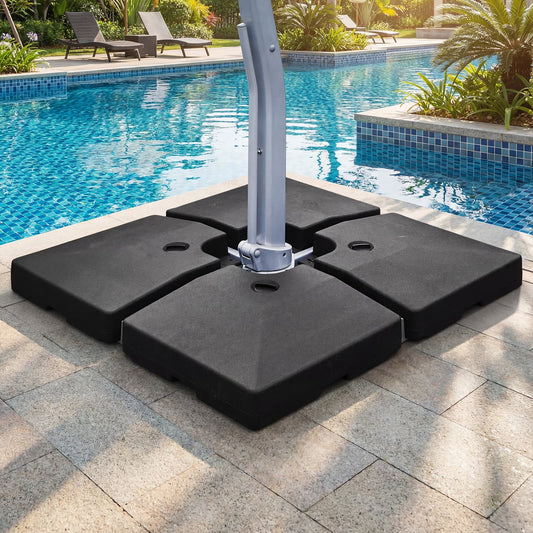 4-Piece Fillable Cantilever Umbrella Base Weights
