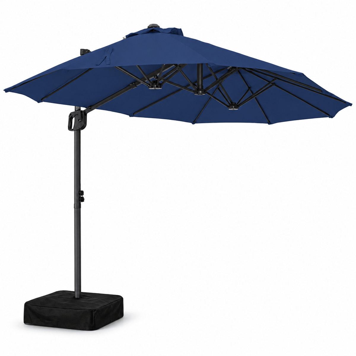 9' x 15' Double-Sided Cantilever Patio Umbrella with Base