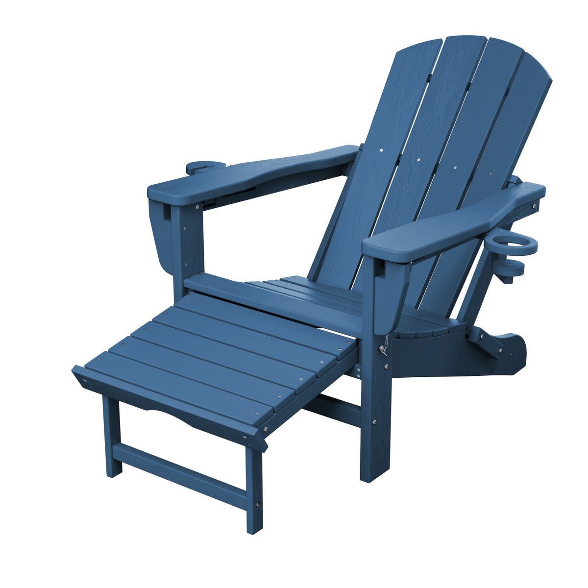 Adjustable Folding Adirondack Chair with Retractable Footrest