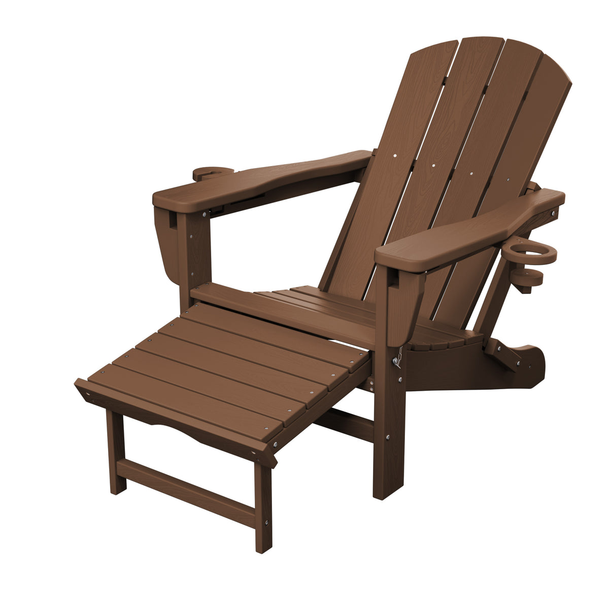 Adjustable Folding Adirondack Chairs Set of 2 with Retractable Footrests