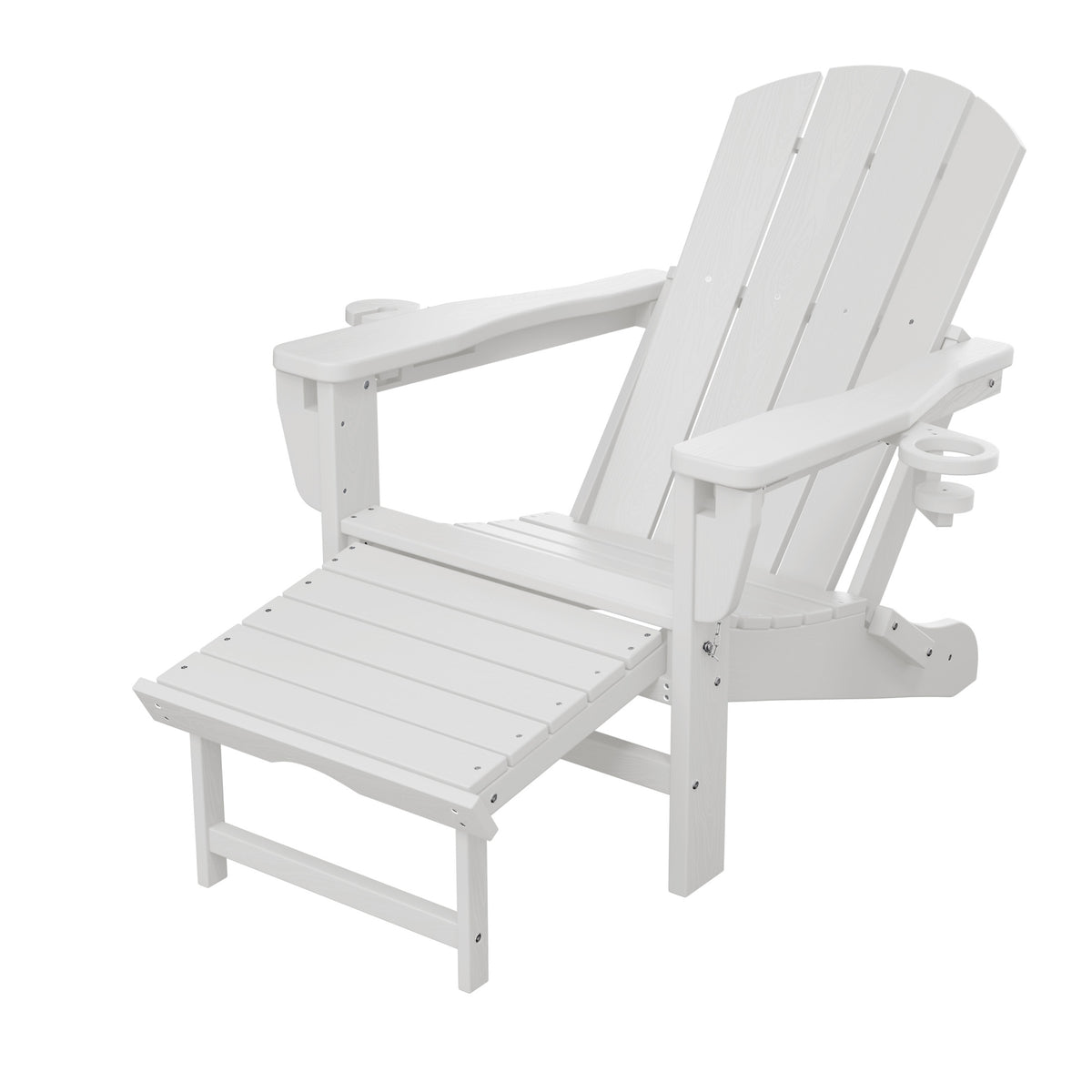 Adjustable Folding Adirondack Chair with Retractable Footrest