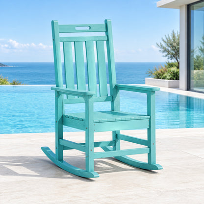Oversized HDPE Outdoor Rocking Chair with High Back