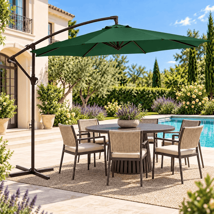10 FT Cantilever Patio Umbrella with Adjustable Height & Tilt