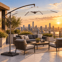 10 FT Cantilever Patio Umbrella with Fillable Weighted Base & Adjustable Tilt