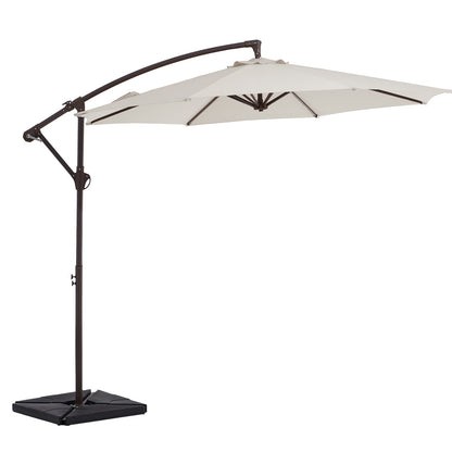10 FT Cantilever Patio Umbrella with Fillable Weighted Base & Adjustable Tilt