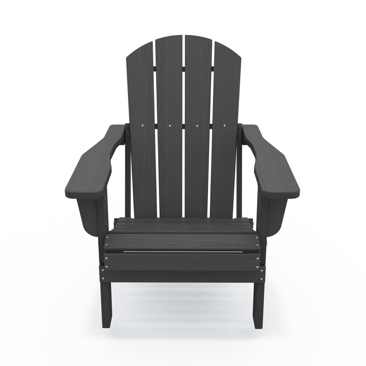 Oversized Folding Adirondack Chairs Set of 2 with Wide Armrests, Black