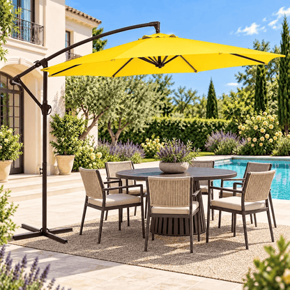 10 FT Cantilever Patio Umbrella with Adjustable Height & Tilt