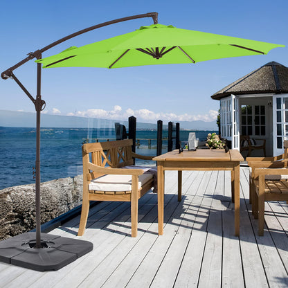 10 FT Cantilever Patio Umbrella with Weighted Base & Adjustable Tilt
