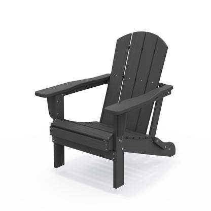 Oversized Folding Adirondack Chairs Set of 2 with Wide Armrests, Black