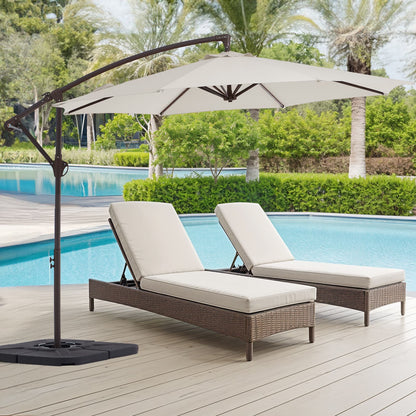 10 FT Cantilever Patio Umbrella with Weighted Base & Adjustable Tilt