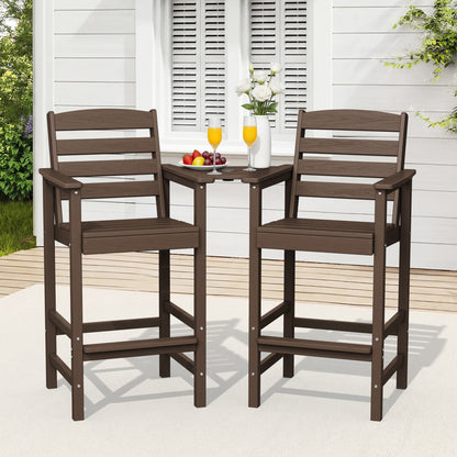 2-Piece Tall Adirondack Bar-Height Chair Set with Connecting Table