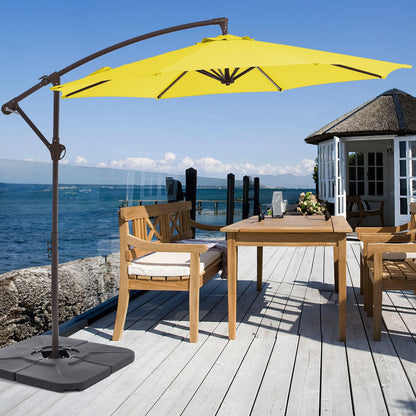 10 FT Cantilever Patio Umbrella with Weighted Base & Adjustable Tilt