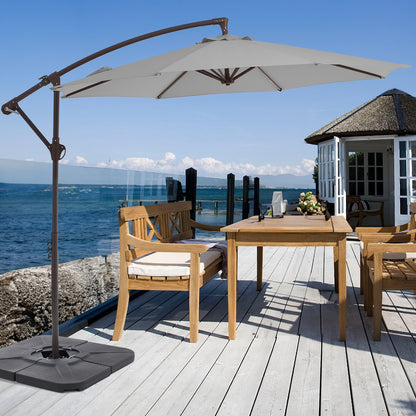10 FT Cantilever Patio Umbrella with Weighted Base & Adjustable Tilt