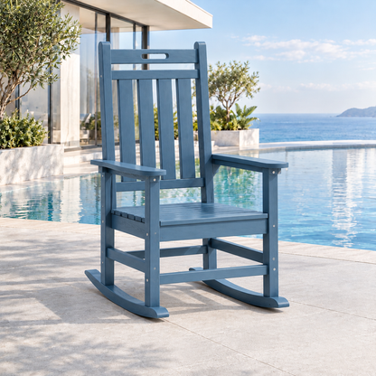 Oversized HDPE Outdoor Rocking Chair with High Back