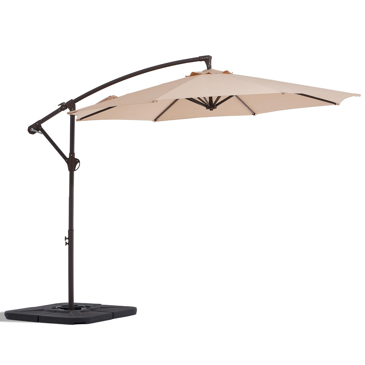 10 FT Cantilever Patio Umbrella with Weighted Base & Adjustable Tilt