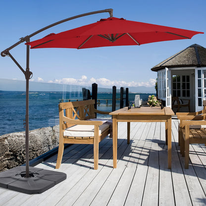 10 FT Cantilever Patio Umbrella with Weighted Base & Adjustable Tilt