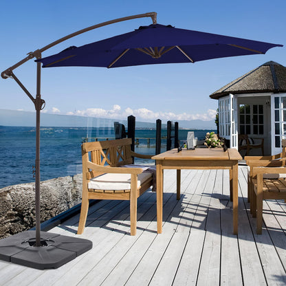10 FT Cantilever Patio Umbrella with Weighted Base & Adjustable Tilt