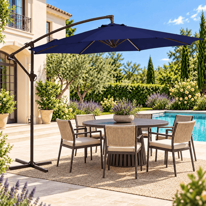 10 FT Cantilever Patio Umbrella with Adjustable Height & Tilt