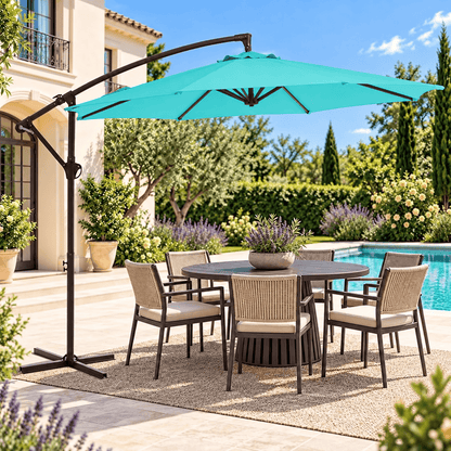 10 FT Cantilever Patio Umbrella with Adjustable Height & Tilt