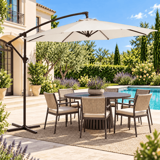 10 FT Cantilever Patio Umbrella with Adjustable Height & Tilt