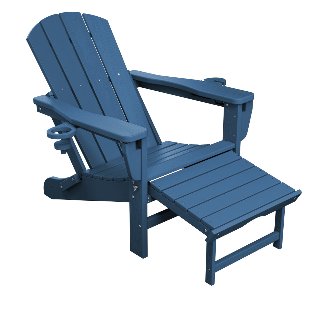 Adjustable Folding Adirondack Chair with Retractable Footrest