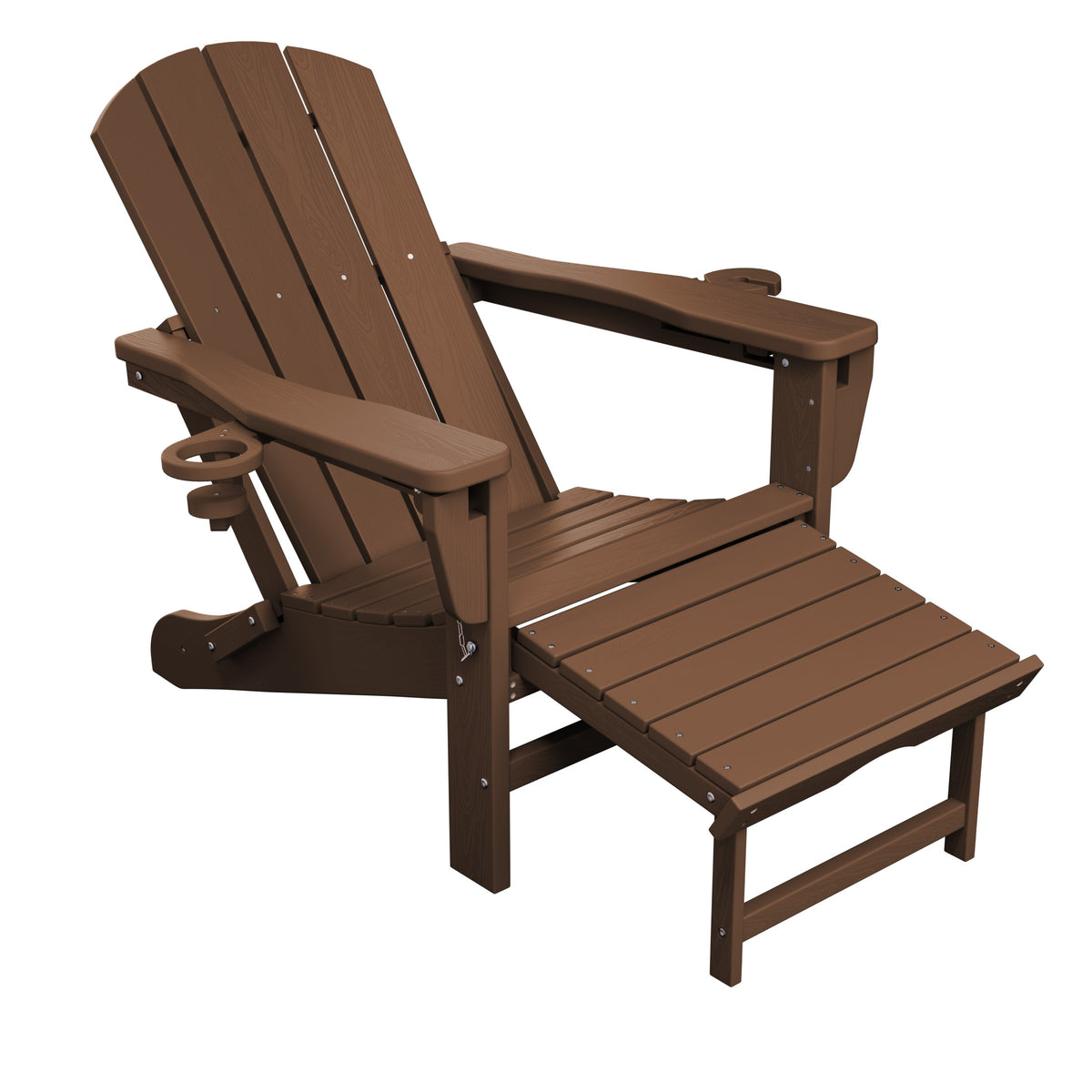 Adjustable Folding Adirondack Chairs Set of 2 with Retractable Footrests