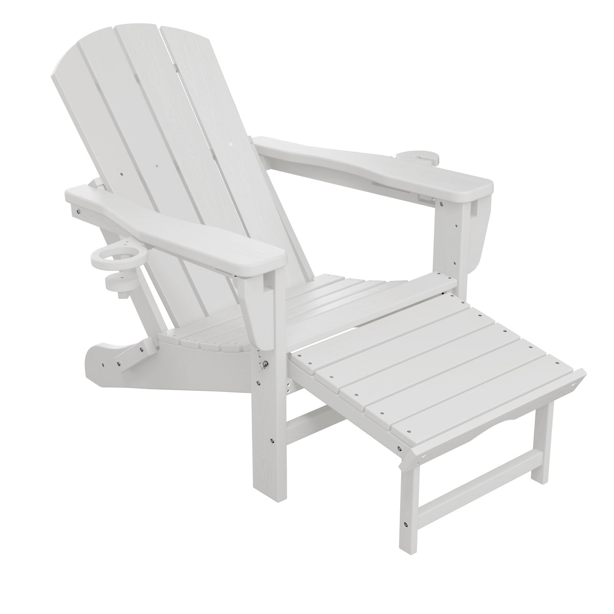 Adjustable Folding Adirondack Chairs Set of 2 with Retractable Footrests