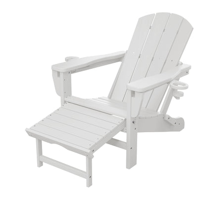 Adjustable Folding Adirondack Chair with Retractable Footrest