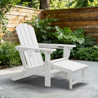 Adjustable Folding Adirondack Chair with Retractable Footrest