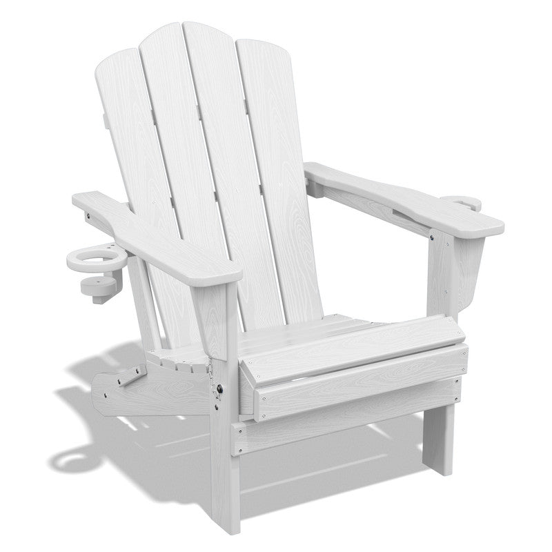LIKEPAY Folding Adirondack Chair - White - Set of 1