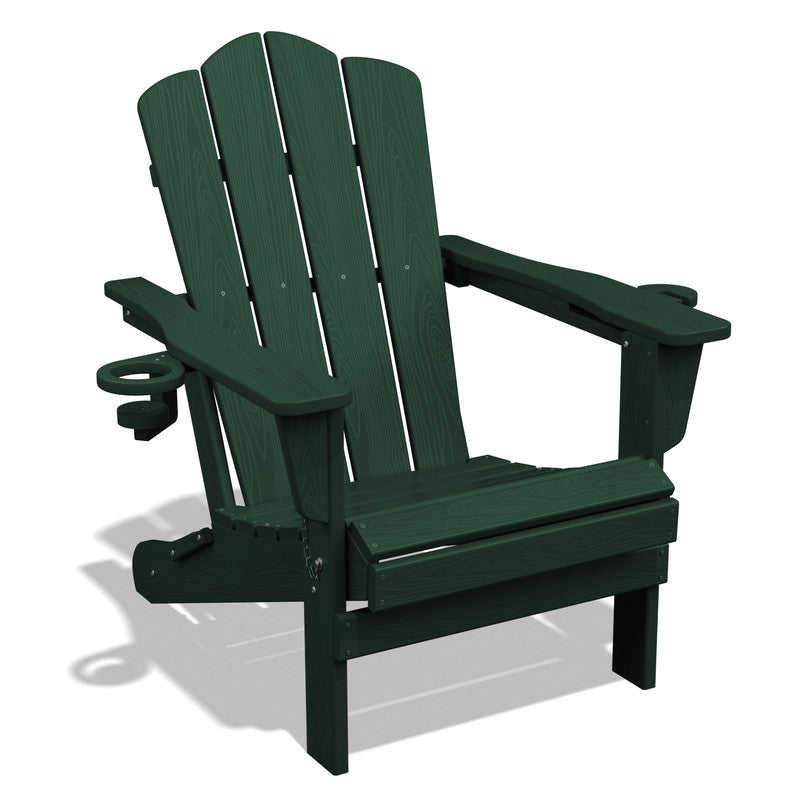 LIKEPAY Folding Adirondack Chair - Dark Green - Set of 1