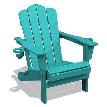 LIKEPAY Folding Adirondack Chair - Peacock Blue - Set of 1