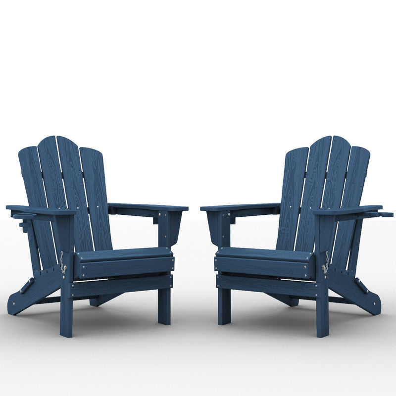 LIKEPAY Folding Adirondack Chair - Navy - Set of 2