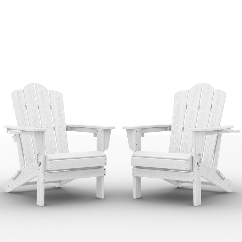 LIKEPAY Folding Adirondack Chair - White - Set of 2