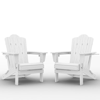 LIKEPAY Folding Adirondack Chair - White - Set of 2