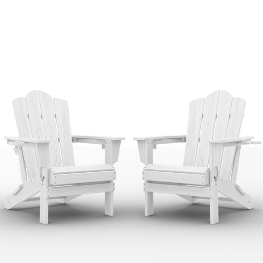 LIKEPAY Folding Adirondack Chair - White - Set of 2