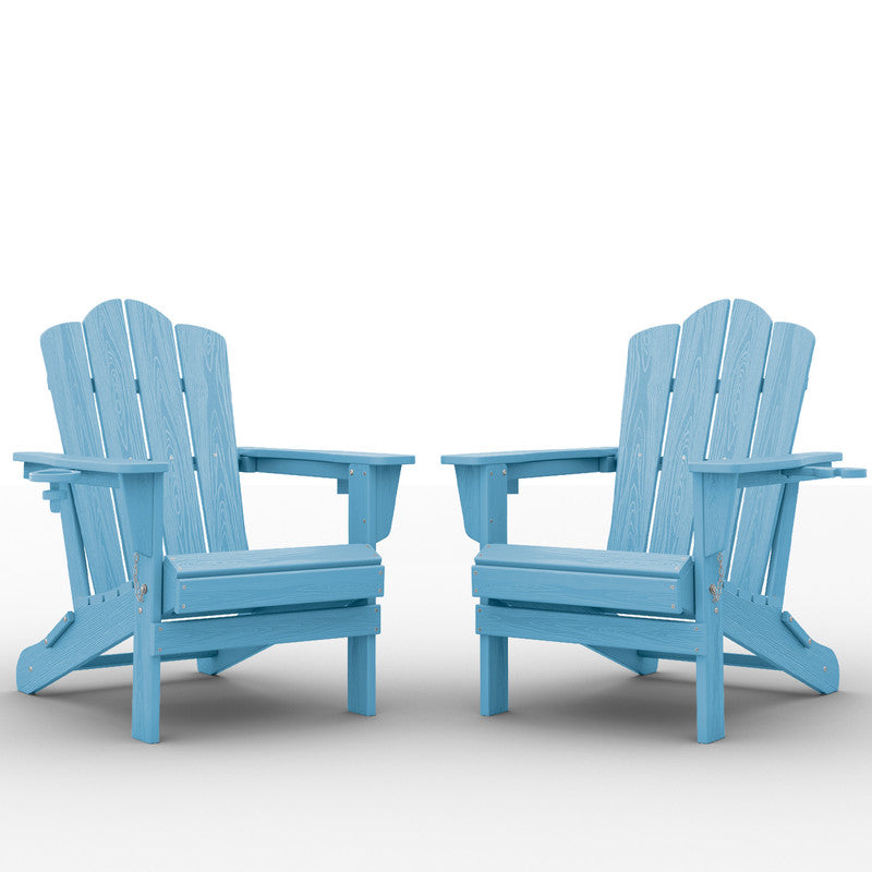 LIKEPAY Folding Adirondack Chair - Light Blue - Set of 2