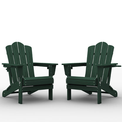 LIKEPAY Folding Adirondack Chair - Dark Green - Set of 2
