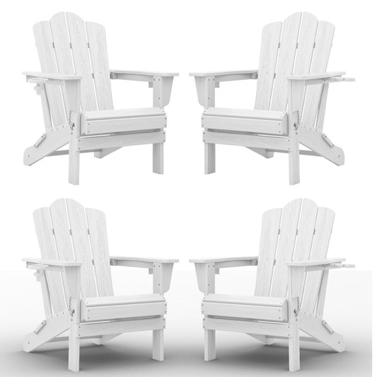 LIKEPAY Folding Adirondack Chair - White - Set of 4