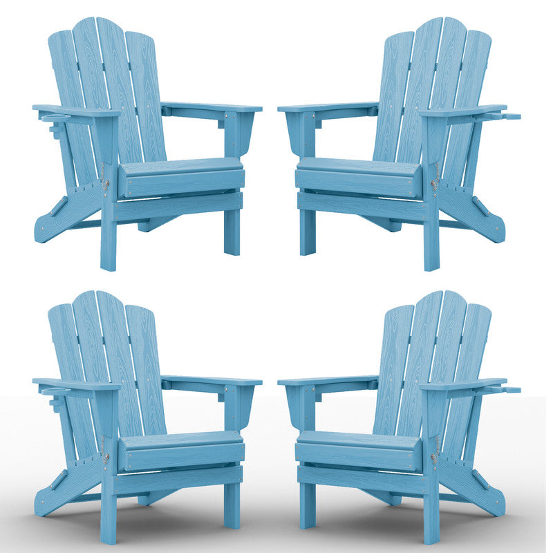 LIKEPAY Folding Adirondack Chair - Light Blue - Set of 4