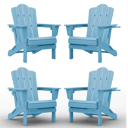 LIKEPAY Folding Adirondack Chair - Light Blue - Set of 4