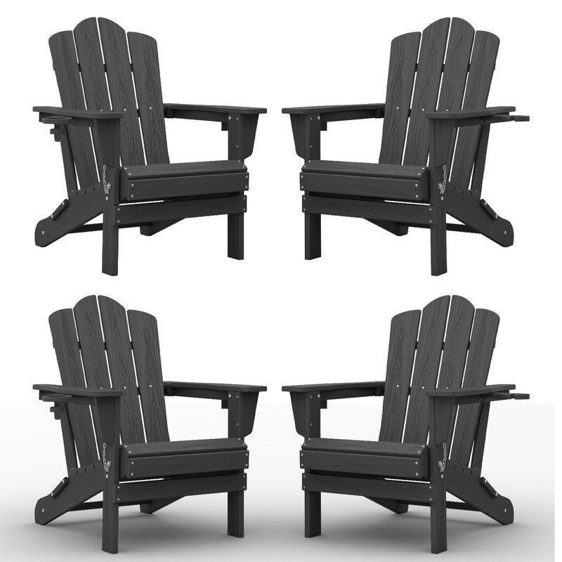 LIKEPAY Folding Adirondack Chair - Gray - Set of 4