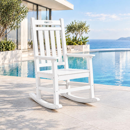 Oversized HDPE Outdoor Rocking Chair with High Back
