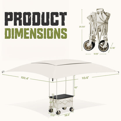 3-in-1 Collapsible Wagon with Canopy & Tabletop