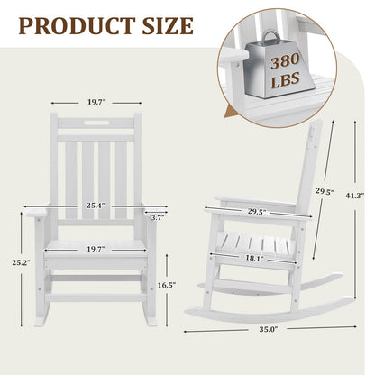 Oversized HDPE Outdoor Rocking Chair with High Back