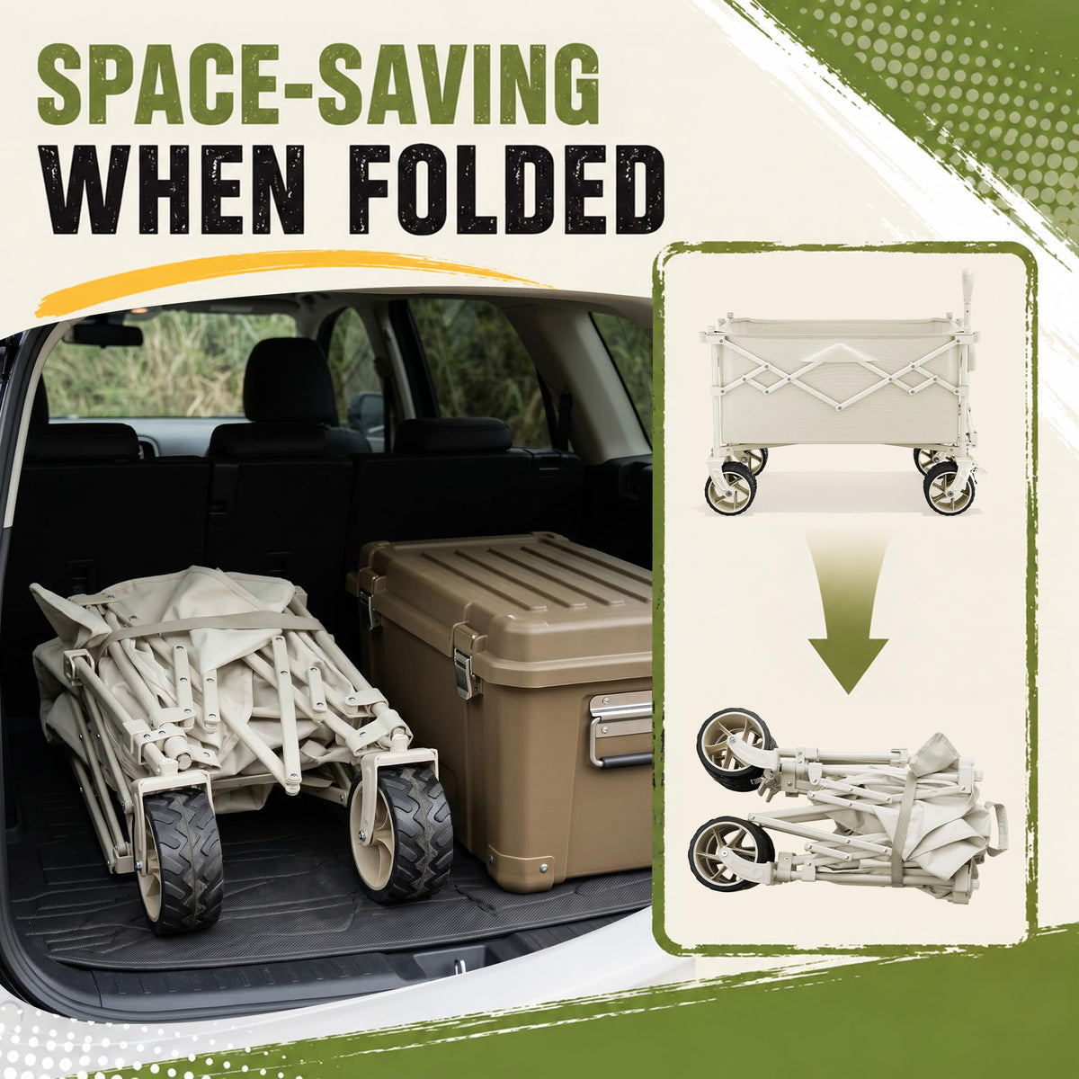 3-in-1 Collapsible Wagon with Canopy & Tabletop