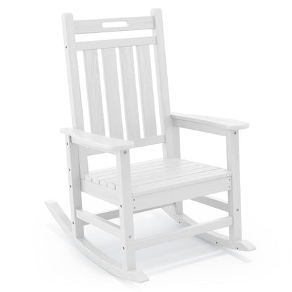 Oversized HDPE Outdoor Rocking Chair with High Back