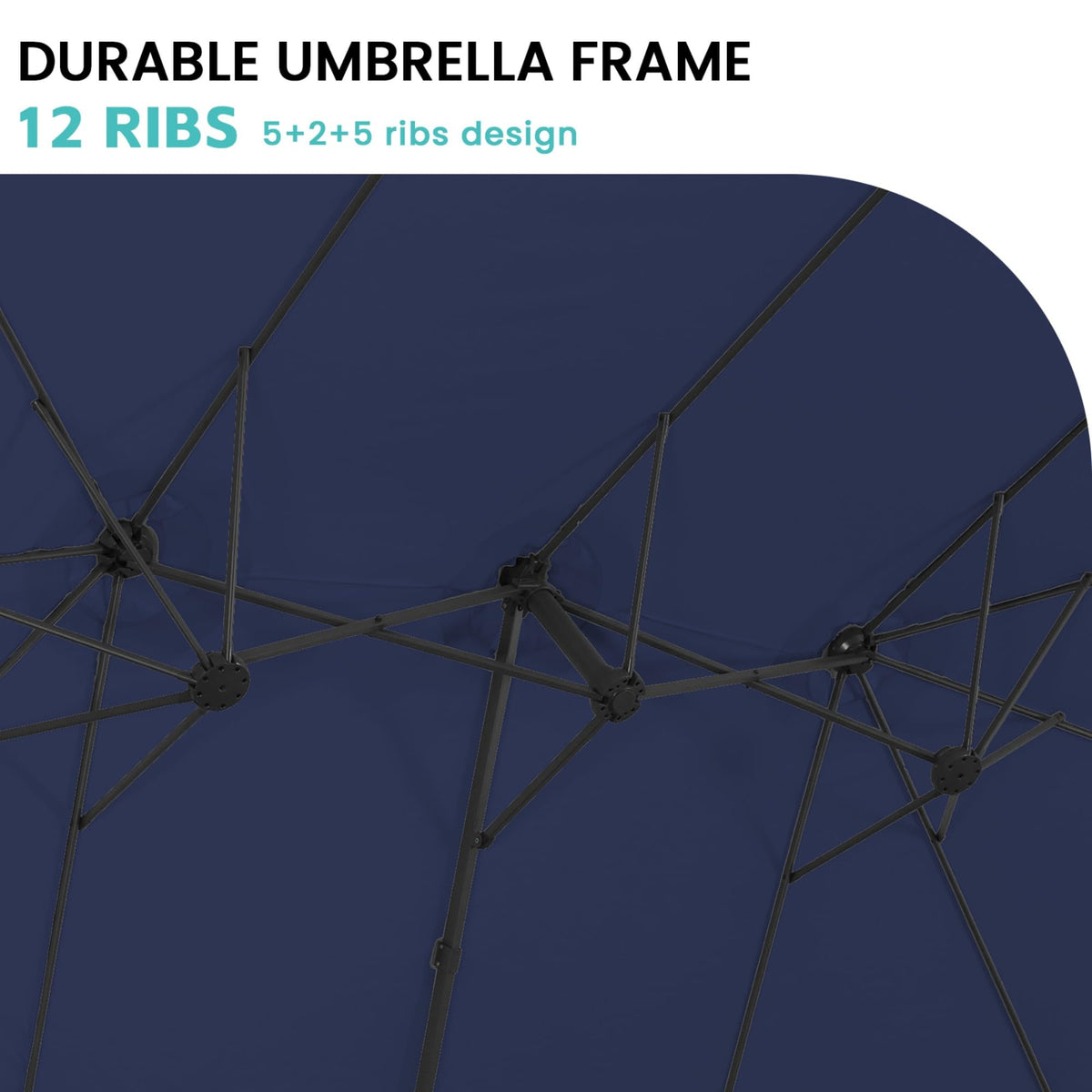 9' x 15' Double-Sided Cantilever Patio Umbrella with Base