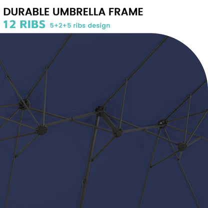 9' x 15' Double-Sided Cantilever Patio Umbrella with Base