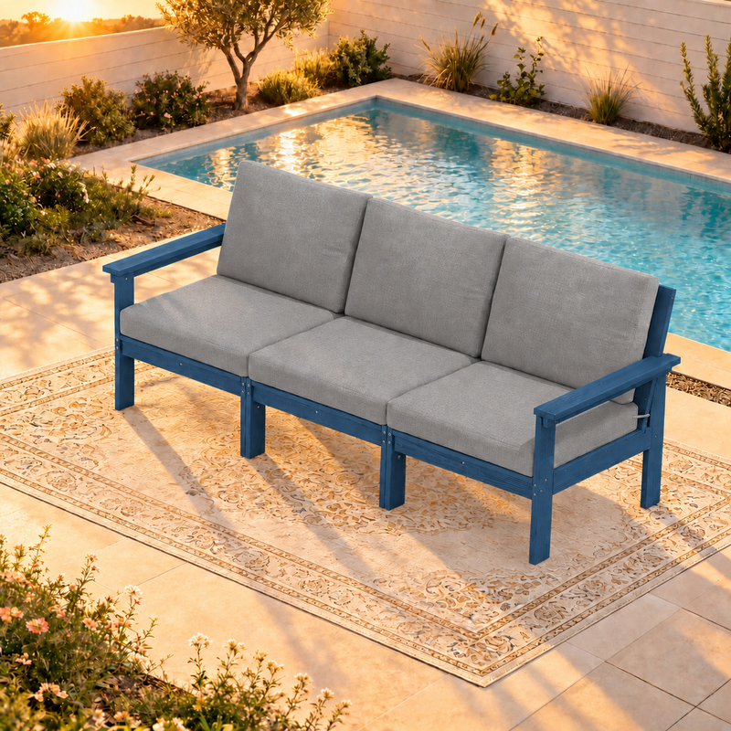 LIKEPAY 3-Seater Sofa - Navy/Gray